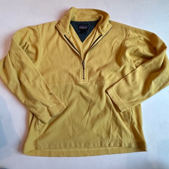 Vintage Patagonia Micro D-Luxe Yellow 1/4 Zip Fleece Pullover - Picture 1 of 5
